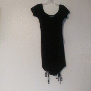 Popular 21 women's size L black bodyCon ruched dress